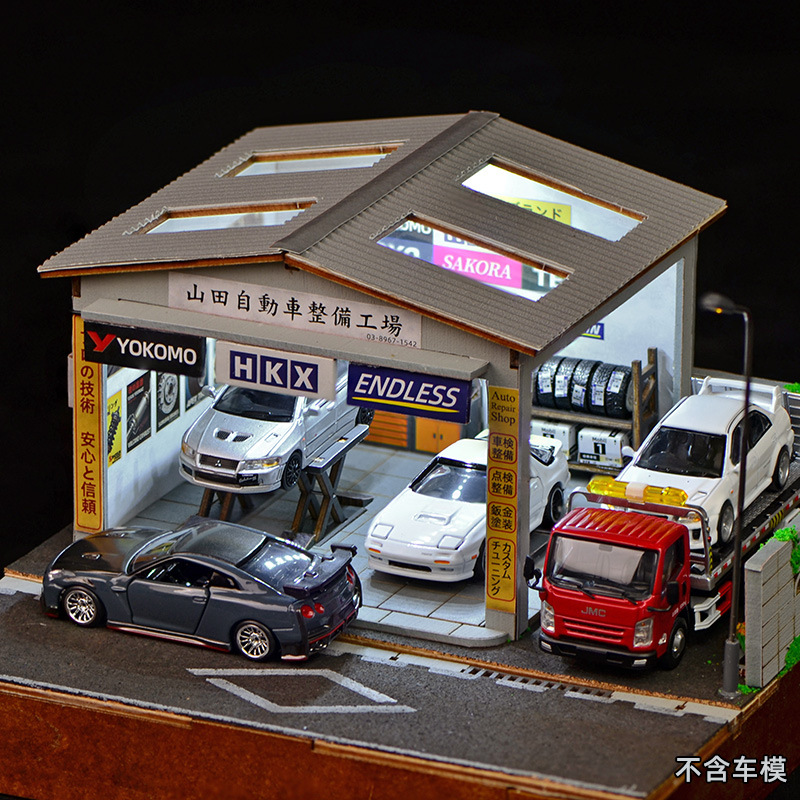 Model Kit Display - 1:64 Scale DIY Auto Repair Shop