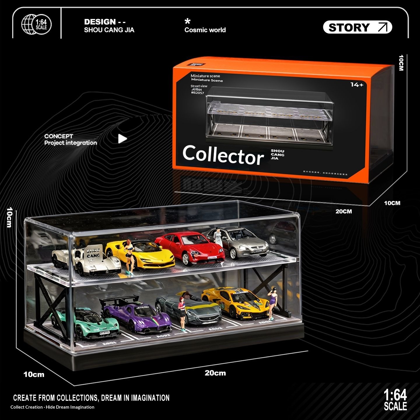 Model Kit Display - Collector 1:64 Scale Two-Story Parking Garage