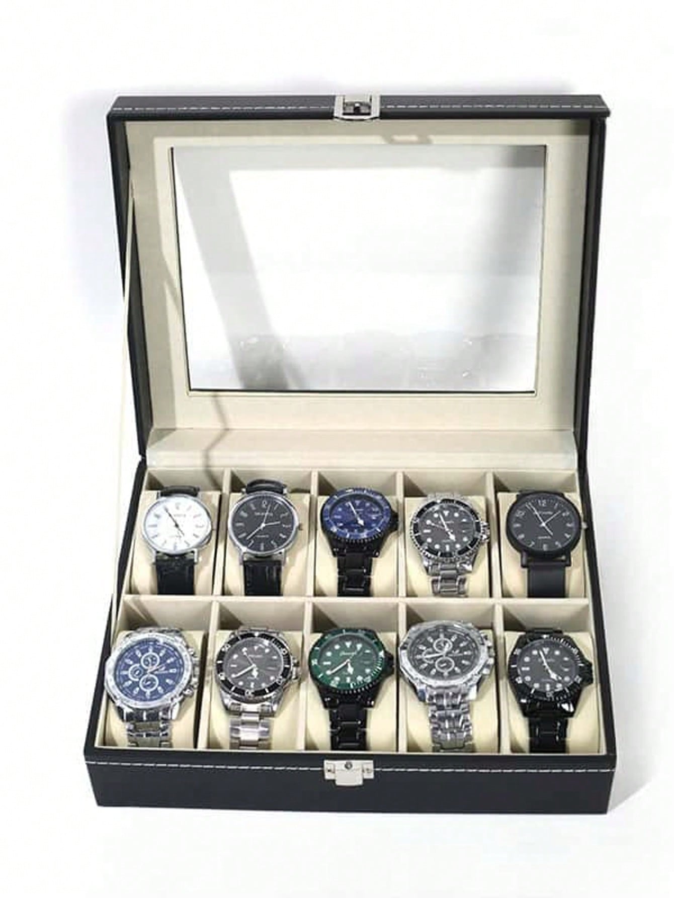 Model Kit Display - Leather Watch Box with Lock, Large
