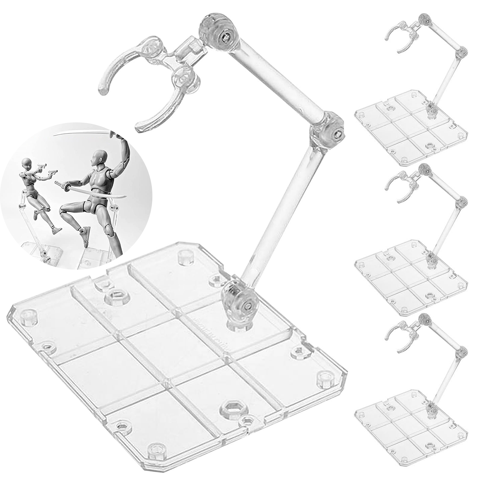 Model Kit Eva - Clear Action Figure Stand,Assembly Action Figure