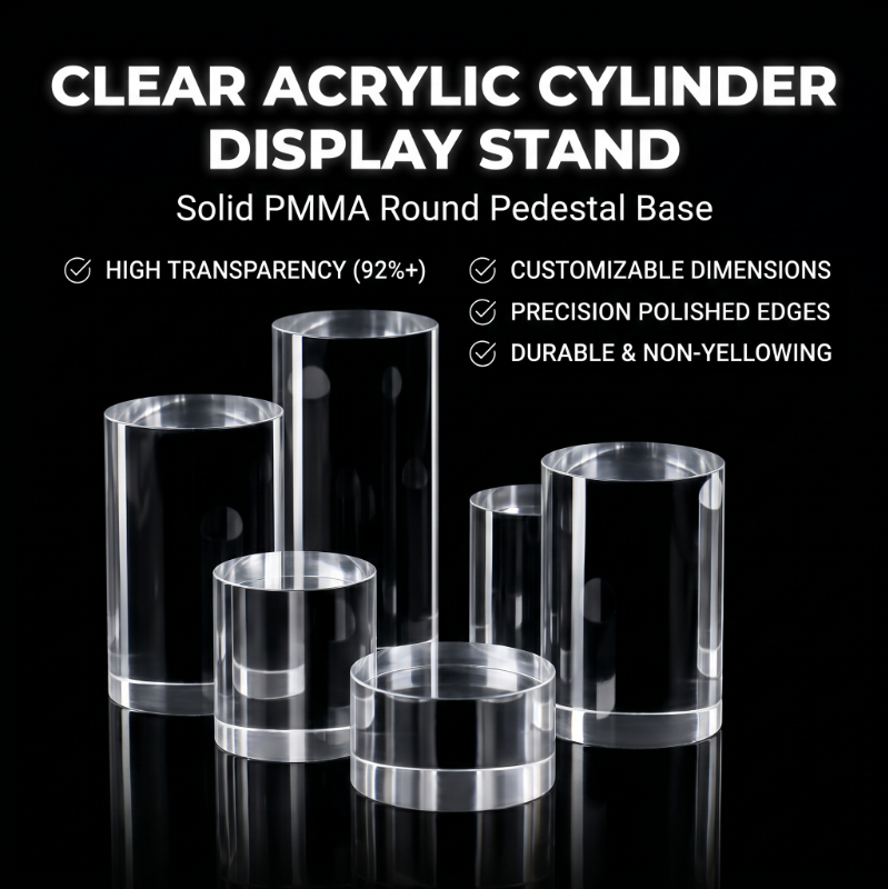 Clear Solid Acrylic Cylinder B - Model Figure Base recension och pris