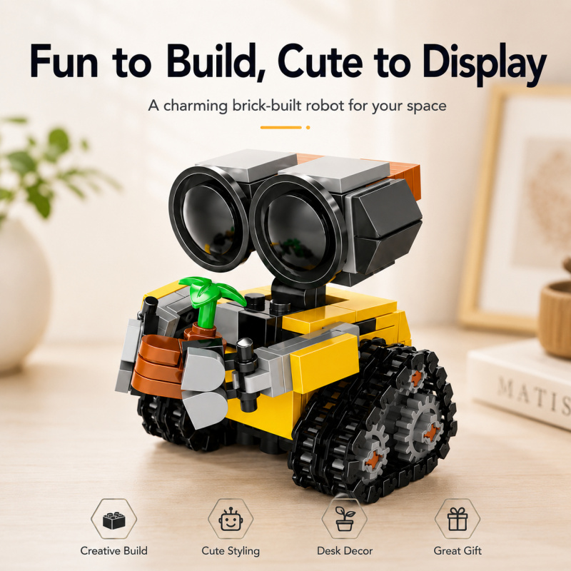Mini Robot Building Blocks Set - Model Kit Display recension och pris