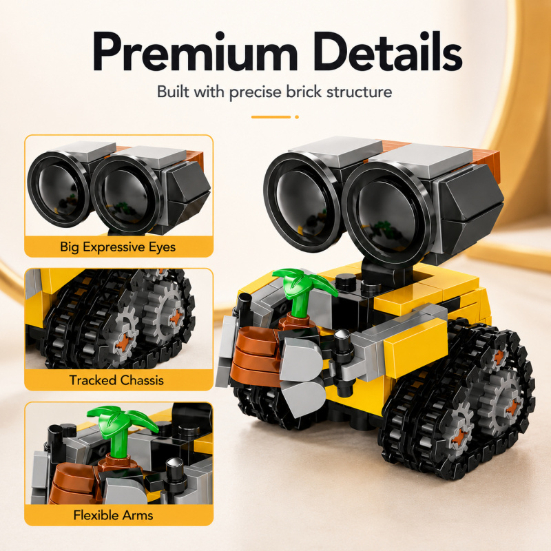 Mini Robot Building Blocks Set - Model Kit Display recension och pris