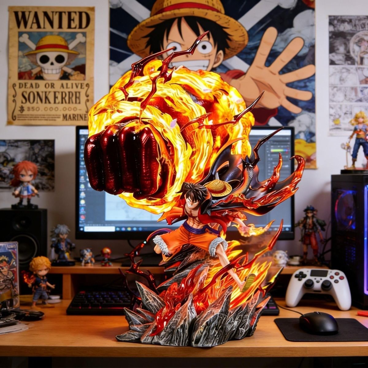 LZ Karmic Fire Luffy 35CM Ligh - Model Kit Luffy recension och pris