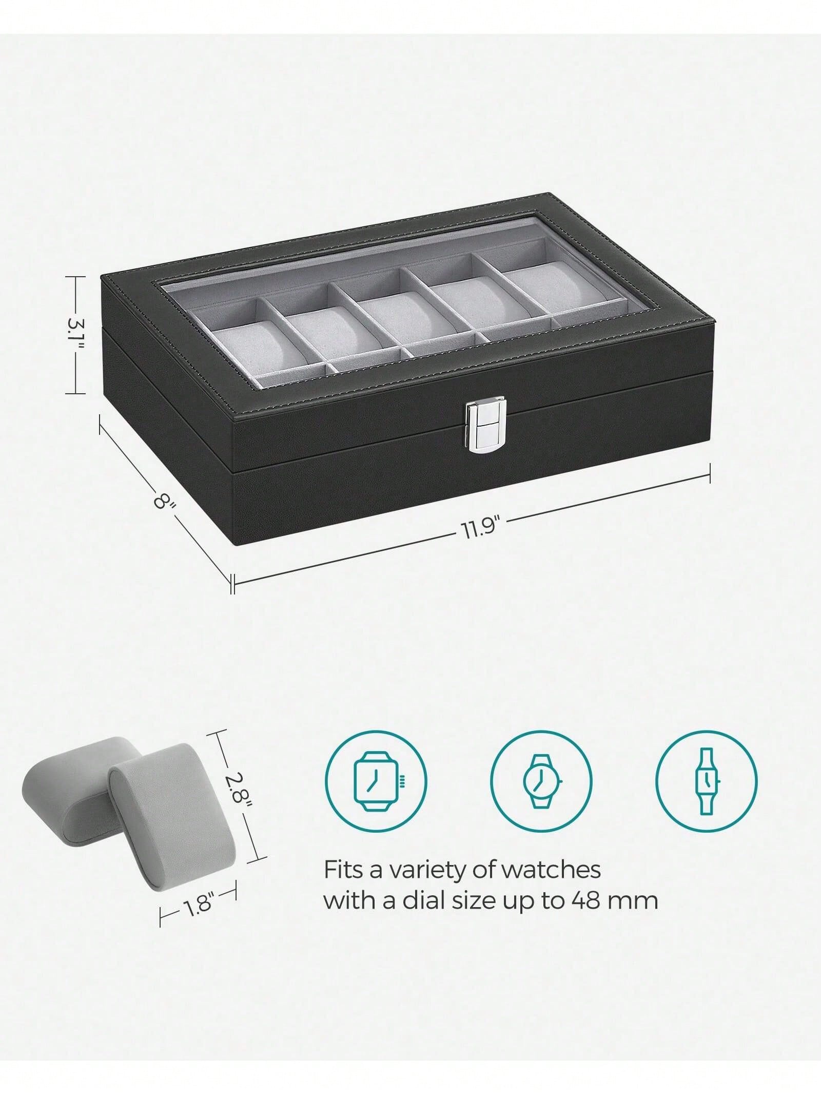 12-Slot Lockable Watch Box wit - Model Kit Display recension och pris