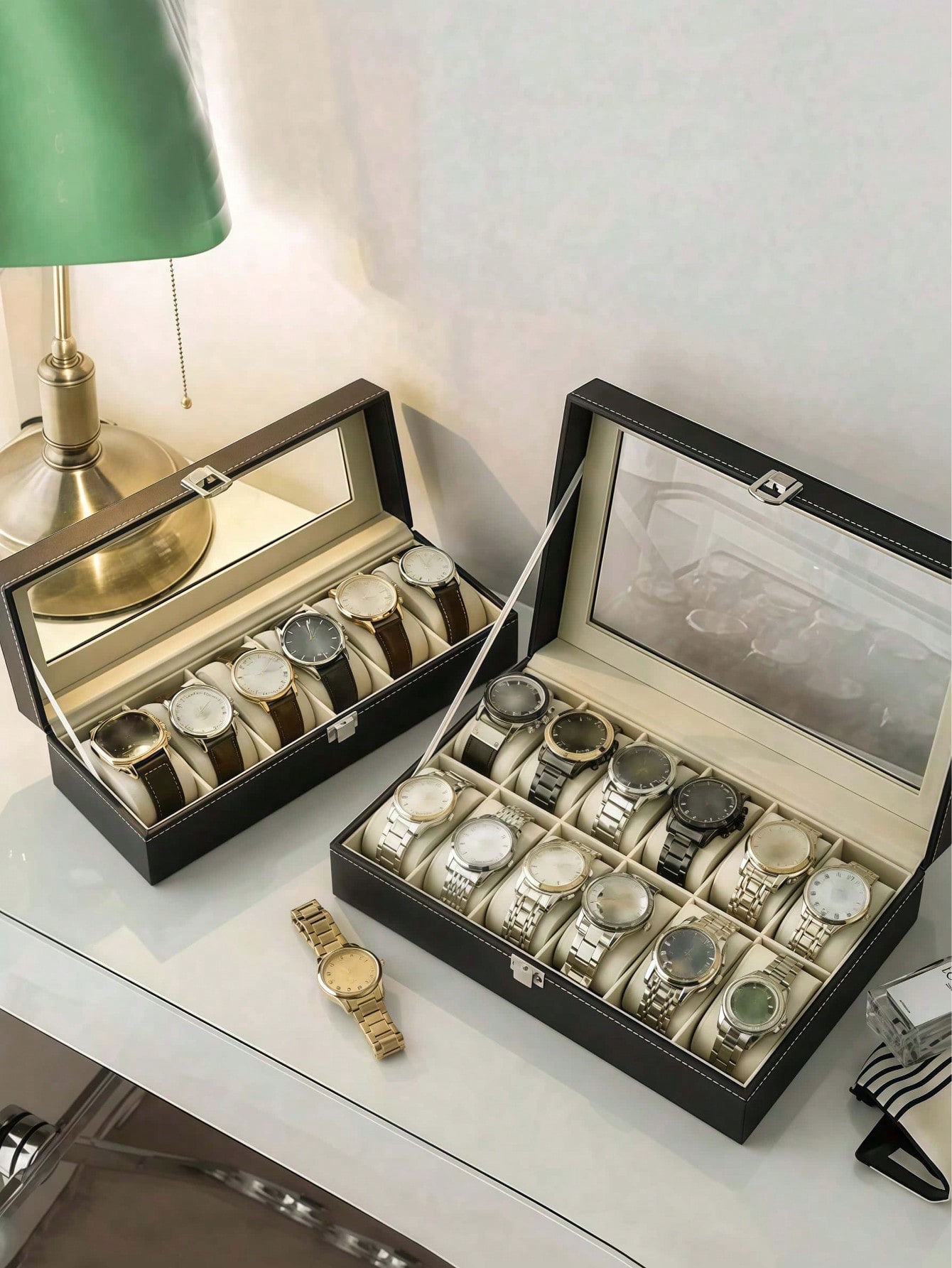 Leather Watch Box with Lock, L - Model Kit Display recension och pris