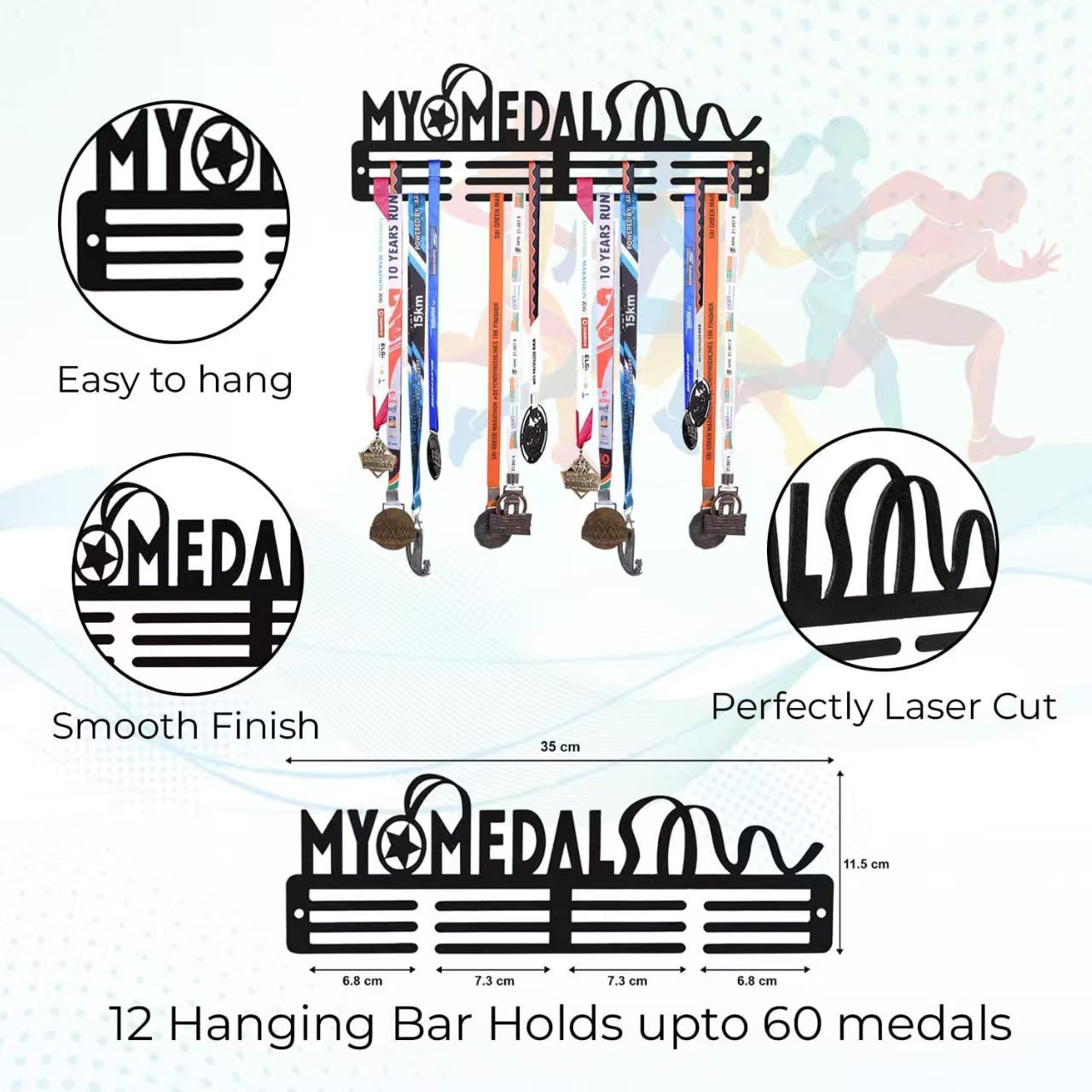 Medal Display Shelf Award Ribb - Model Kit Runner Organizer recension och pris